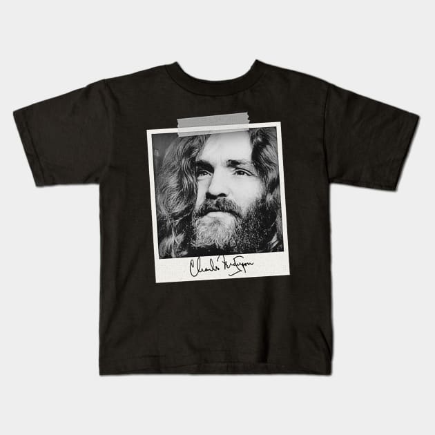 Charles Manson American Cult Leader The Manson Family Murderer Kids T-Shirt by hrambut